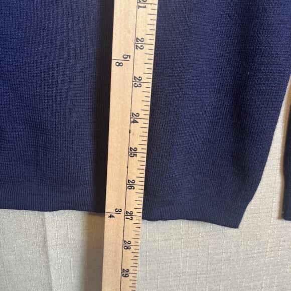 VTG 100% Wool 80s Olympian CB Sports Sweater Medium Ski Blue Red Crewneck Jumper - Picture 6 of 8